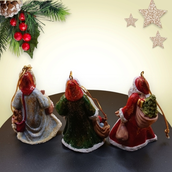 Arnart vtg 1989 santas claus in America ornaments set of 3 "3.5" - Picture 2 of 11